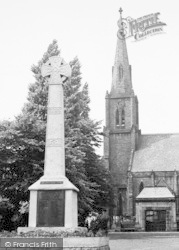 War Memorial And St John's Church c.1955, Heaton Mersey