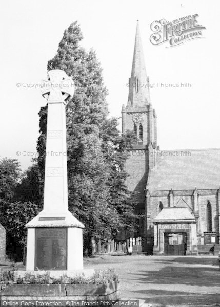 Photo of Heaton Mersey, War Memorial And St John's Church c.1960