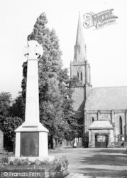 War Memorial And St John's Church c.1960, Heaton Mersey
