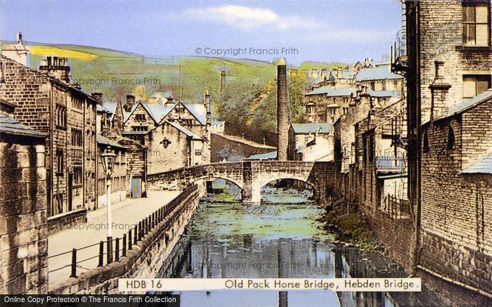 Photo Of Hebden Bridge The Old Pack Horse Bridge C 1955