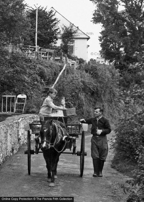 Photo of Helford, A Horse And Cart c.1955
