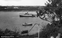 River, The Ferry And Falmouth Steamer 1930, Helford