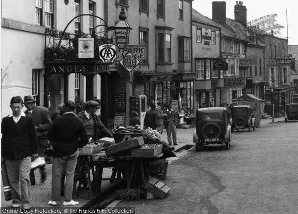 Photo of Helston, Market Stall, Coinage Hall Street 1931