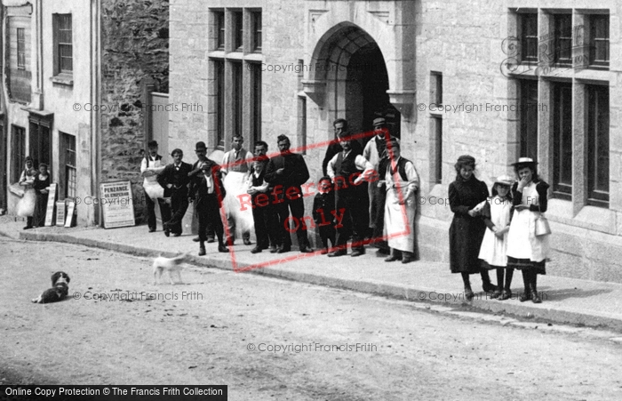 Photo of Helston, Townsfolk At Market House 1895