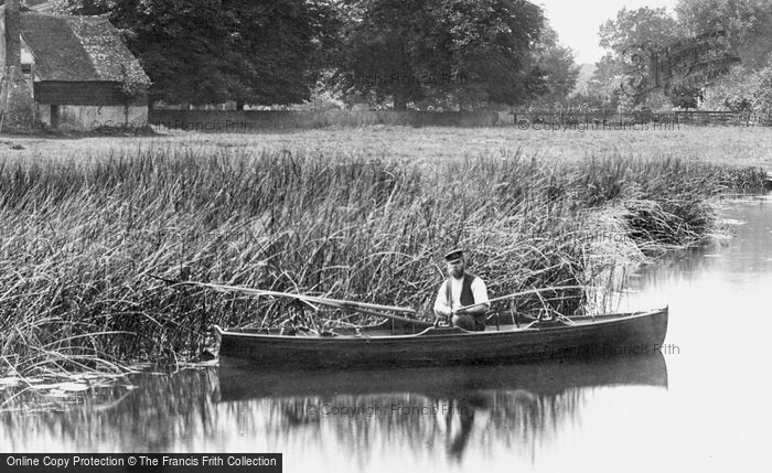 Photo of Hemingford Abbots, Fishing From A Boat 1899