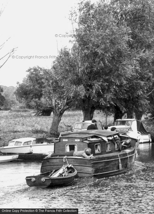 Photo of Hemingford Grey, Relaxing On The Boat c.1960