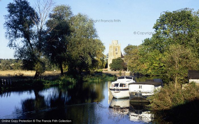 Photo of Hemingford Grey, River Great Ouse And Church c.1990