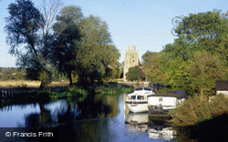 River Great Ouse And Church c.1990, Hemingford Grey