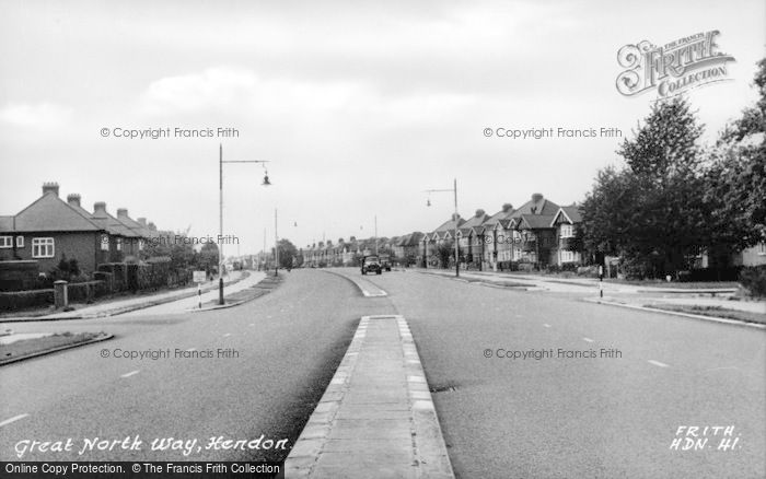 Photo of Hendon, Great North Way c.1955