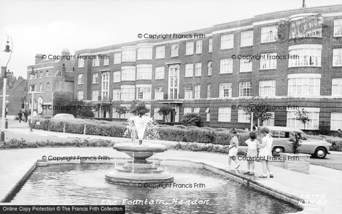 Photo of Hendon, The Fountain c.1955