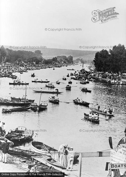 Photo of Henley On Thames, Boats At The Regatta 1890