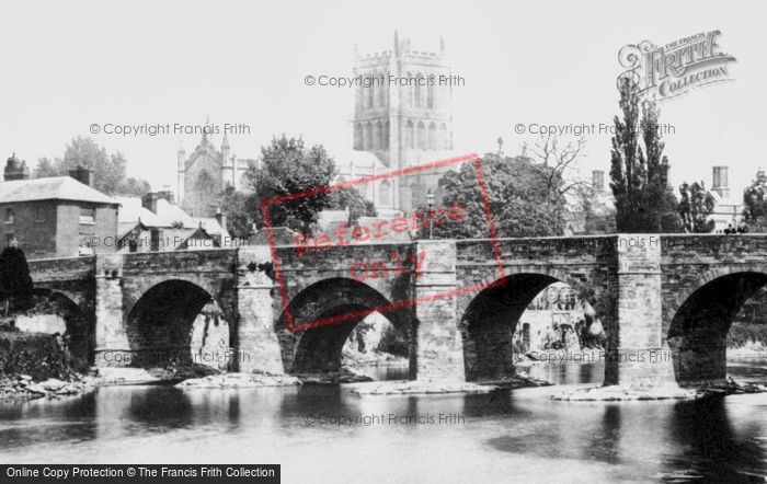 Photo of Hereford, Cathedral And Wye Bridge 1885