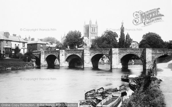 Photo of Hereford, Cathedral And Wye Bridge 1891
