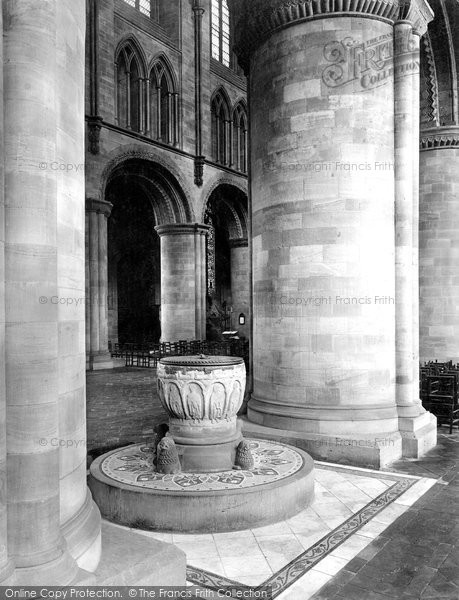 Photo of Hereford, Cathedral Font 1925