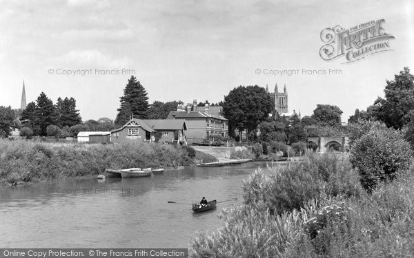 Photo of Hereford, Cathedral From River Wye 1959