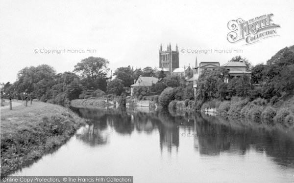Photo of Hereford, Cathedral From River Wye c.1939