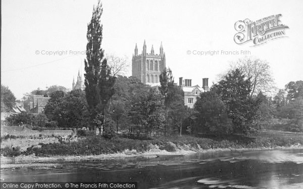 Photo of Hereford, Cathedral From The River c.1869