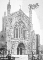 Cathedral, West Front 1904, Hereford