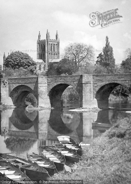 Photo of Hereford, River And Bridge c.1950