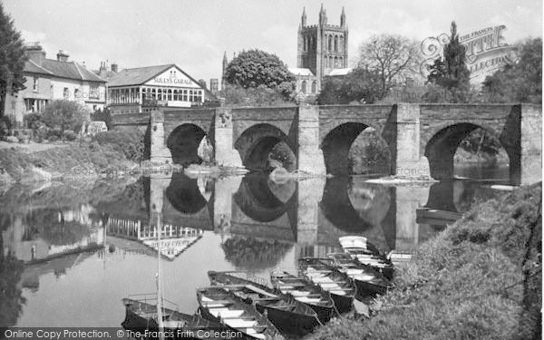 Photo of Hereford, River And Bridge c.1950