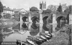 River And Bridge c.1950, Hereford