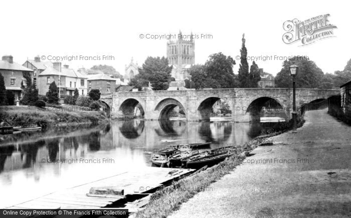 Photo of Hereford, The Cathedral And Wye Bridge 1890