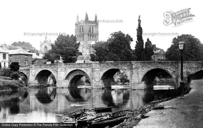 Photo of Hereford, The Cathedral And Wye Bridge 1890