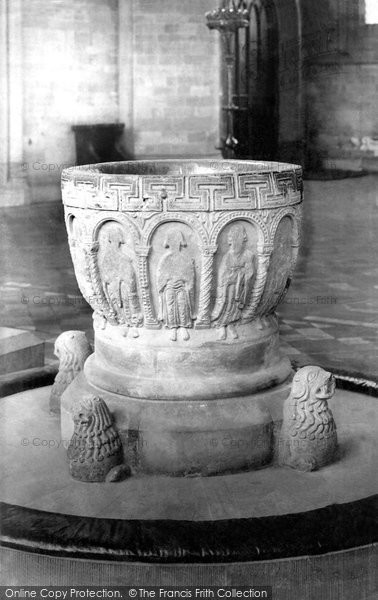 Photo of Hereford, The Cathedral, The Font c.1869