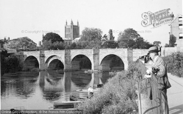 Photo of Hereford, The River And Bridge c.1950