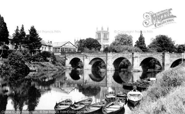 Photo of Hereford, Wye Bridge And Cathedral 1938