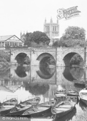 Wye Bridge And Cathedral 1938, Hereford