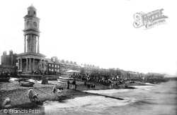 Clock Tower And Beach  1897, Herne Bay