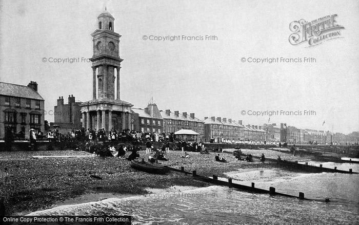 Photo of Herne Bay, The Front, Showing Clock Tower c.1890