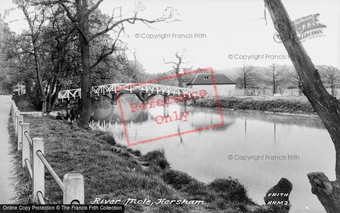 Photo of Hersham, River Mole c.1955
