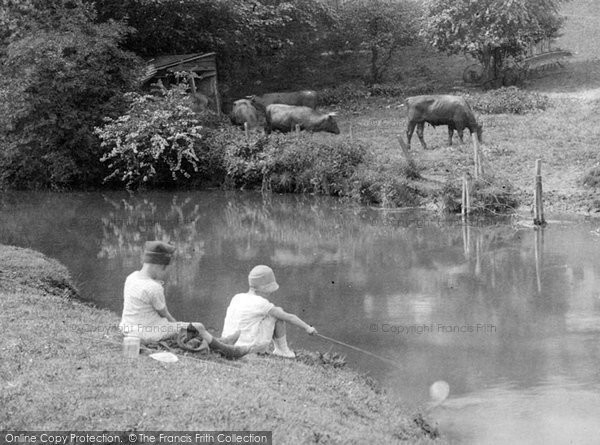 Photo of Hertford, Children Fishing 1929