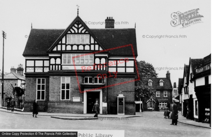 Photo of Hertford, The Old Cross And Public Library c.1955