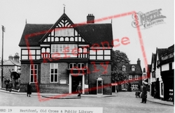 The Old Cross And Public Library c.1955, Hertford
