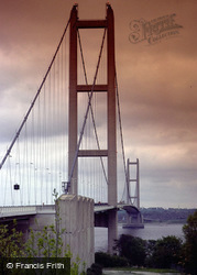 Humber Suspension Bridge From North Bank c.1985, Hessle