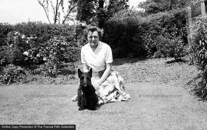 Photo of Hest Bank, A Woman With Her Scottie Dog c.1956