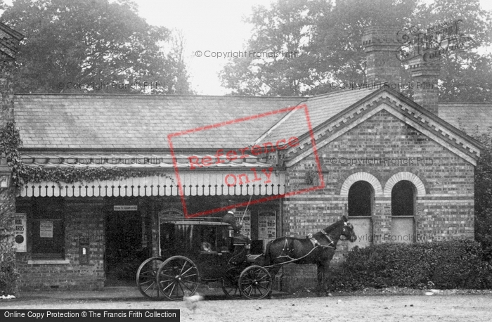 Photo of Hever, Horse And Carriage At Railway Station 1908
