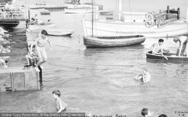 Photo of Heybridge Basin, Bathing From The Quarter Deck Cafe c.1960