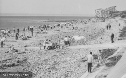 Ice Cream Seller On Beach In Half Moon Bay c.1960, Heysham