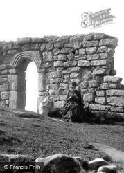 Lady, St Patrick's Chapel Ruins, Heysham Head 1888, Heysham
