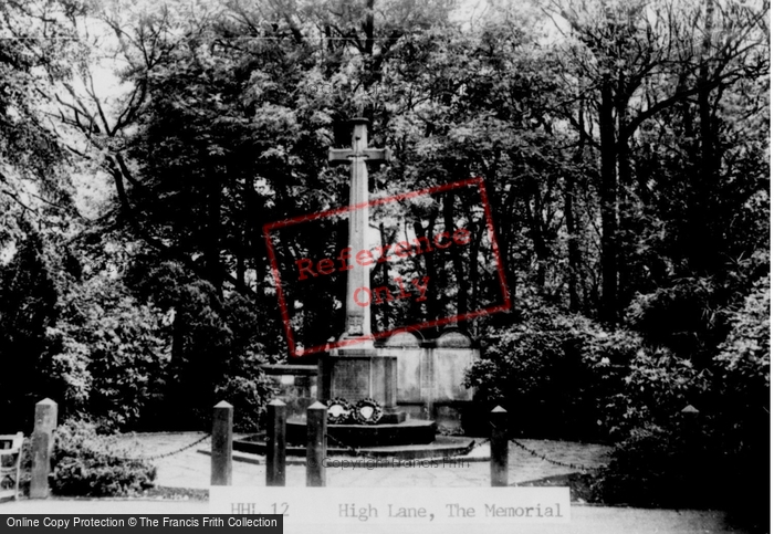 Photo of High Lane, The Memorial c.1955