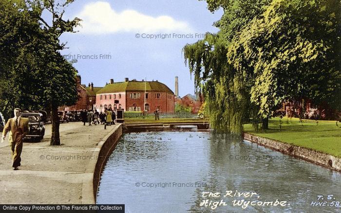 Photo of High Wycombe, The River Wye And Queen Victoria Road Bridge c.1955