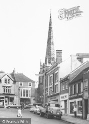 Market Place And St Mary's Church Spire 1965, Hinckley