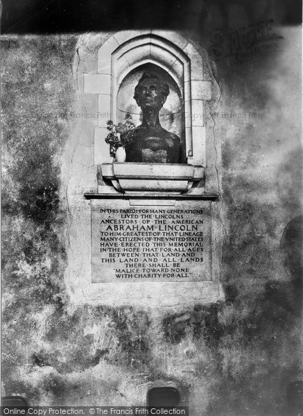 Photo of Hingham, Abraham Lincoln's Ancestors Memorial c.1955