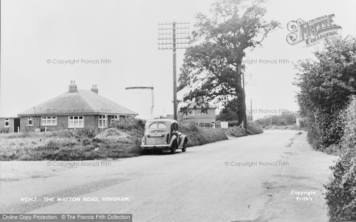 Photo of Hingham, The Watton Road c.1955