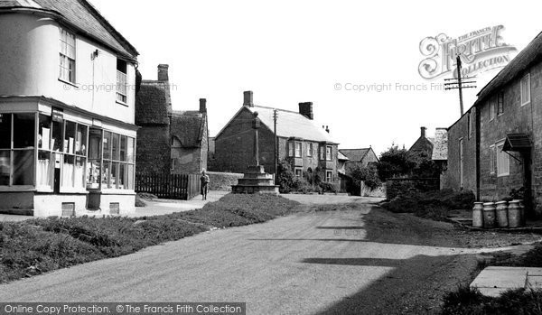 Photo of Hinton St George, The Post Office And Cross c.1955