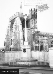 St Mary's Church And Memorial c.1965, Hitchin